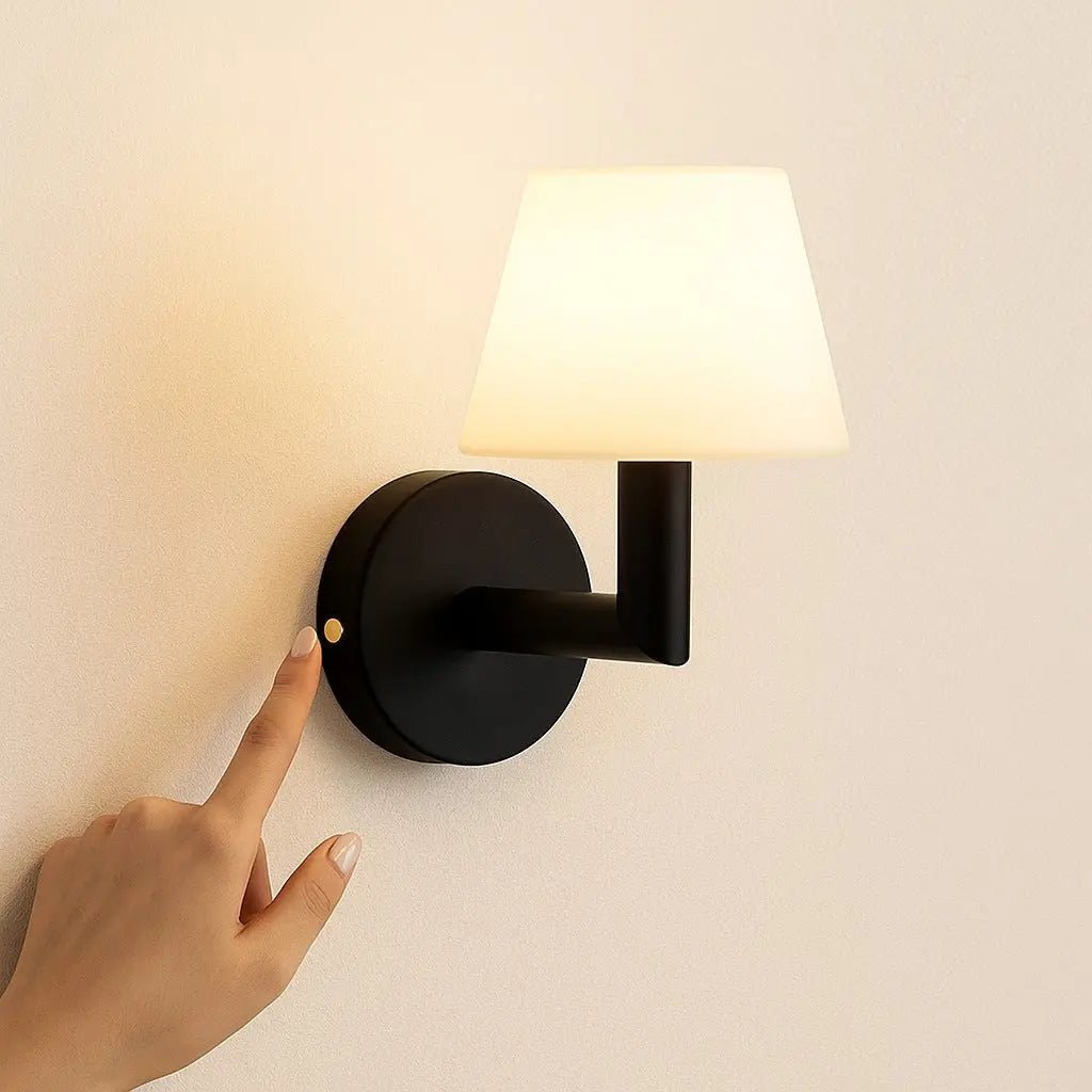 Ted zwarte houten oplaadbare wandlamp - Image 5