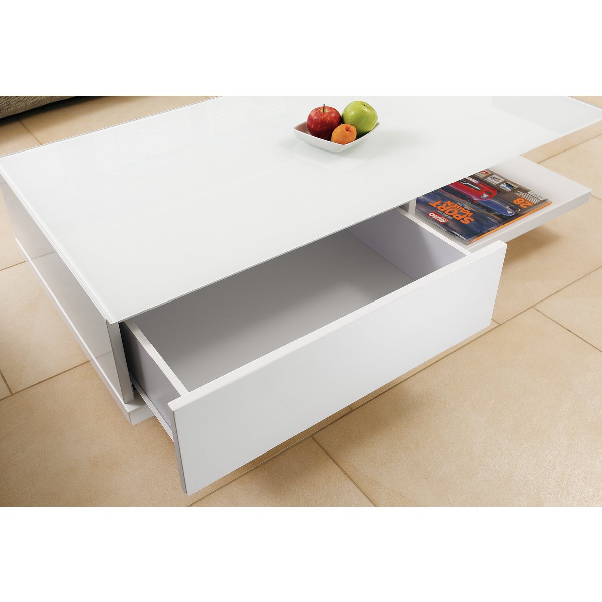 Salontafel 120x60x36 cm wit - Image 8