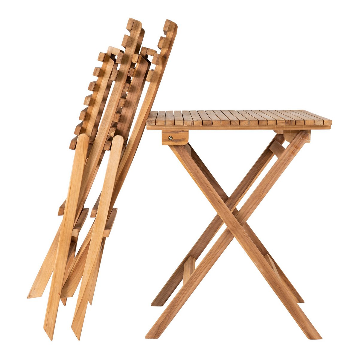 Cuenca Caféset - Caféset, 2 stoelen en 1 tafel, teakhout, naturel - Image 3