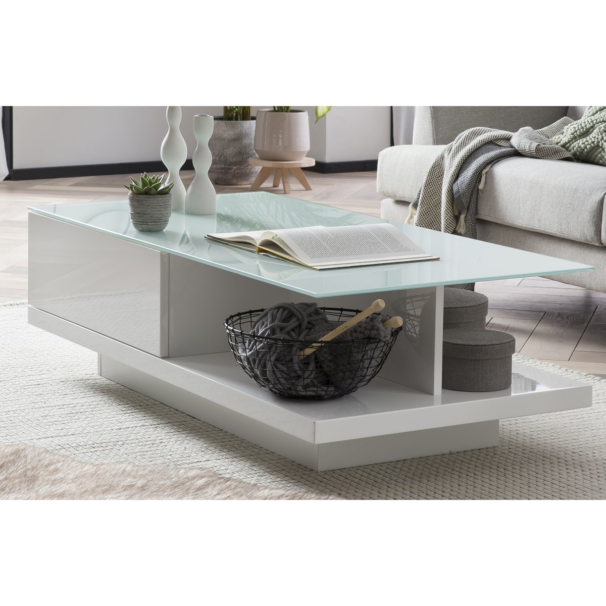 Salontafel 120x60x36 cm wit