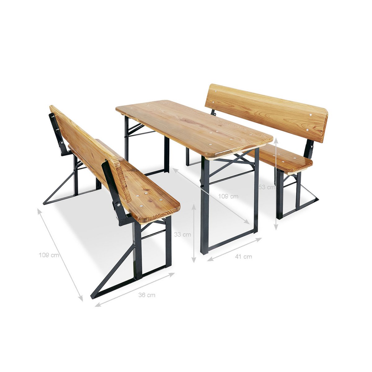 Kinderbank en tafel ingesteld voor buitenfestiviteiten "SEPP MIT Lehne", 3 delen - Image 2