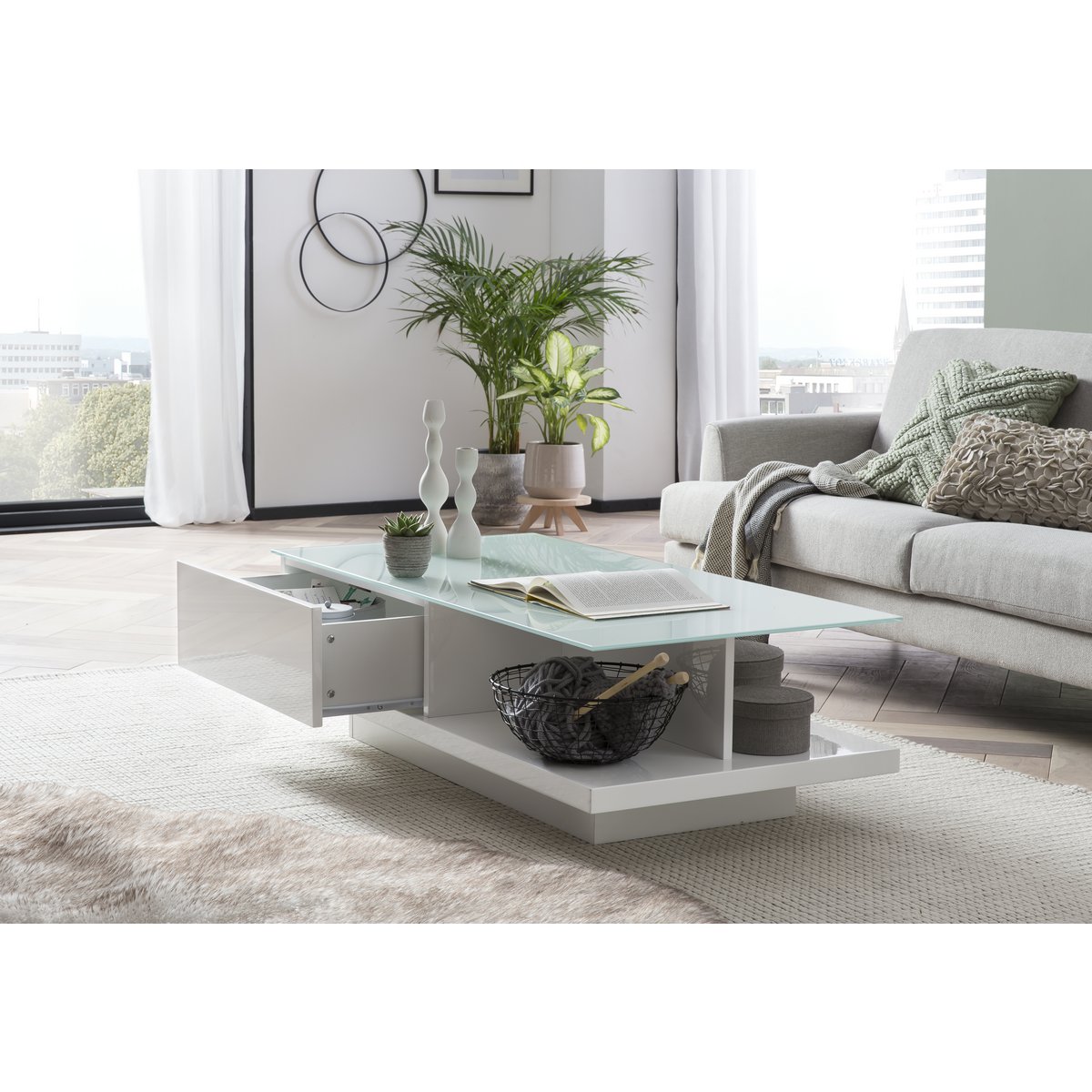 Salontafel 120x60x36 cm wit - Image 4