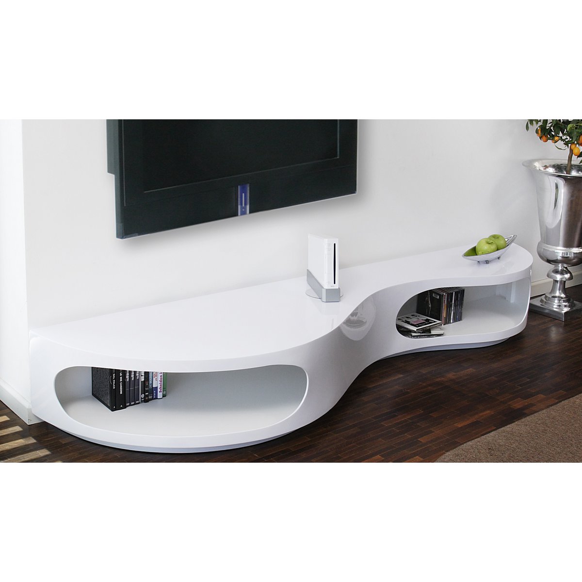 Laag bord 200x50x30 cm wit