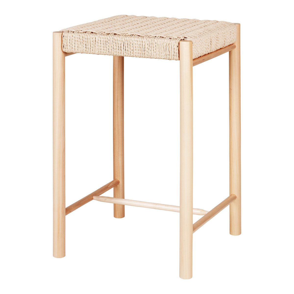 Abano Counter Chair - Natuurlijk, populierenhout/papierkoord, 42x42x66,5 cm - Image 2