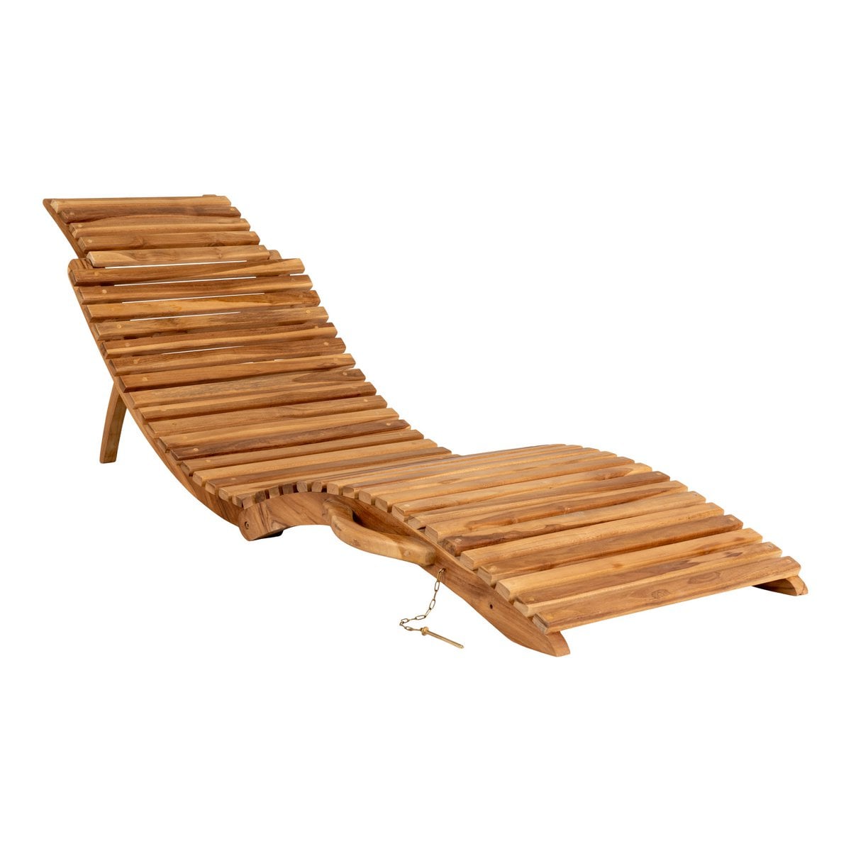 Arrieta Ligstoel – Natuurlijk, Teak, 160x50x25 cm