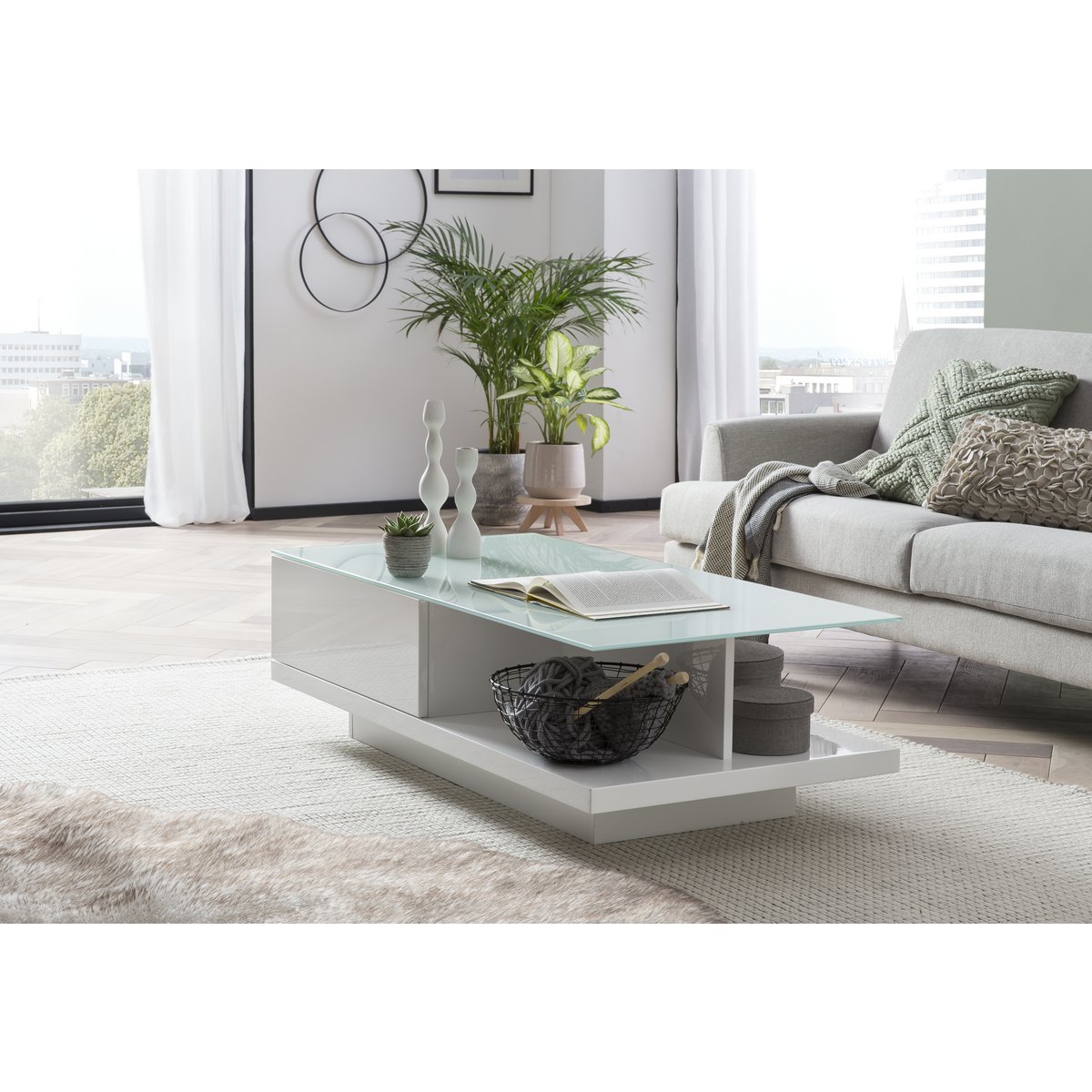Salontafel 120x60x36 cm wit - Image 3
