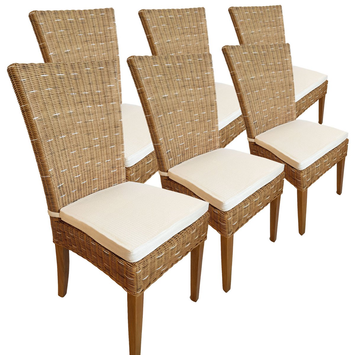 Eetkamerstoelen rattan stoelen wintertuin gangen cardine 6 stuks cappuccino - Image 9